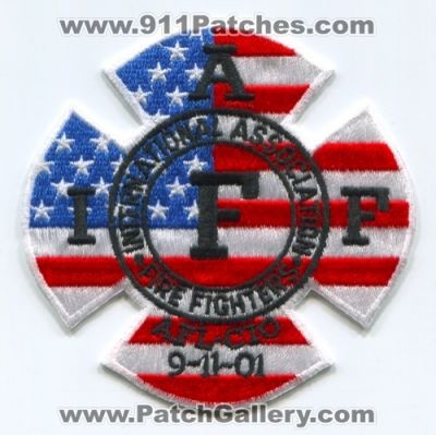 International Association of Firefighters IAFF 9-11-01 (No State Affiliation)
Scan By: PatchGallery.com
Keywords: i.a.f.f. alf-cio 9/11/01 september 11th 2001 fire department dept.