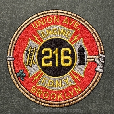 New York City Fire Department FDNY Engine 216 Patch (New York)
Picture By: PatchGallery.com
Thanks to Jeremiah Herderich
Keywords: of dept. f.d.n.y. station union ave. brooklyn