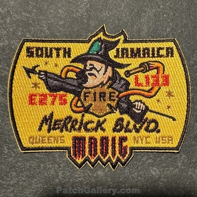 New York City Fire Department FDNY Engine 275 Ladder 133 Patch (New York)
Picture By: PatchGallery.com
Thanks to Jeremiah Herderich
Keywords: south jamaica magic derrick blvd queens nyc usa