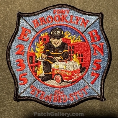 New York City Fire Department FDNY Engine 235 Battalion 57 Patch (New York)
Picture By: PatchGallery.com
Thanks to Jeremiah Herderich
Keywords: of dept. company co. station the eye of bed stuy Brooklyn bn