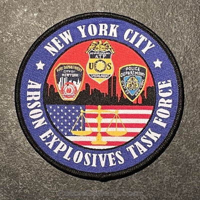 New York City Arson Explosives Task Force Patch (New York)
Picture By: PatchGallery.com
Thanks to Jeremiah Herderich
Keywords: of department dept. fdny f.d.n.y. fire police nypd n.y.p.d. atf special agent