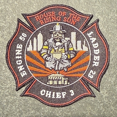 Detroit Fire Department Engine 50 Ladder 23 Chief 3 Patch (Michigan)
Picture: PatchGallery.com
Thanks to Jeremiah Herderich
Keywords: dept. house of the rising sun