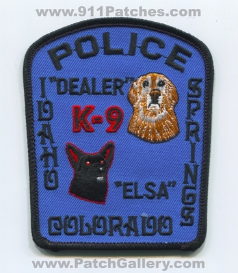 Idaho Springs Police Department K-9 Patch (Colorado)
Scan By: PatchGallery.com
Keywords: dept. k9 dealer elsa