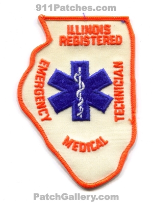 Illinois Emergency Medical Technician EMT Patch (Illinois) (State Shape)
Scan By: PatchGallery.com
Keywords: registered ems ambulance