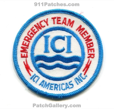 Imperial Chemical Industries ICI Americas Inc Emergency Team Member Patch (Delaware)
Scan By: PatchGallery.com
Keywords: inc. hazardous materials haz-mat hazmat