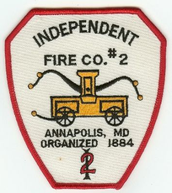 Independent Fire Co # 2
Thanks to PaulsFirePatches.com for this scan.
Keywords: maryland company number annapolis
