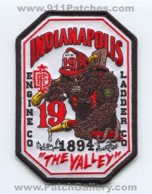 Indianapolis Fire Department Station 19 Patch (Indiana)
Scan By: PatchGallery.com
Keywords: Dept. IFD I.F.D. Engine Ladder Company Co. "The Valley" 1894