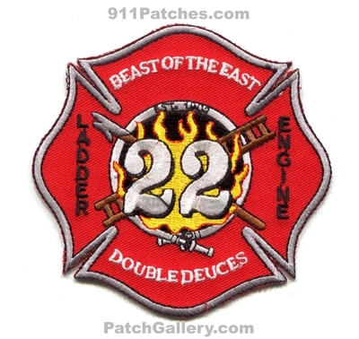 Indianapolis Fire Department Station 22 Patch (Indiana)
Scan By: PatchGallery.com
Keywords: dept. ifd i.f.d. engine ladder company co. beast of the east double deuces