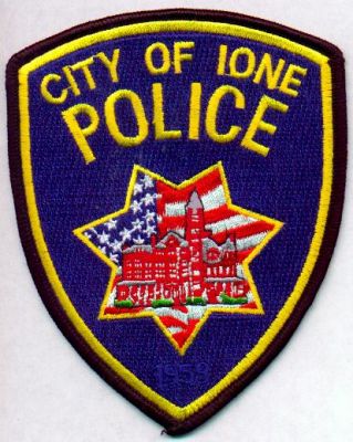 Ione Police
Thanks to EmblemAndPatchSales.com for this scan.
Keywords: california city of