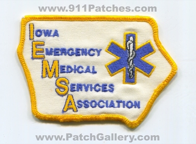 Iowa Emergency Medical Services Association IEMSA Patch (Iowa)
Scan By: PatchGallery.com
Keywords: state shape ambulance emt paramedic