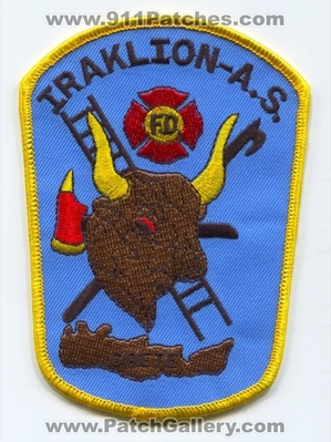 Iraklion Air Station Fire Department Crete USAF Military Patch (Greece)
Scan By: PatchGallery.com
Keywords: A.S. AS Dept. F.D. FD U.S.A.F.