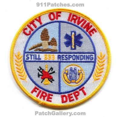 Irvine Fire Department Patch (Kentucky)
Scan By: PatchGallery.com
Keywords: still 333 responding