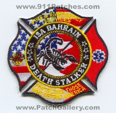 Isa Air Base Fire and Emergency Services Military Patch (Bahrain)
Scan By: PatchGallery.com
Keywords: ab & department dept. protecting those who defend america