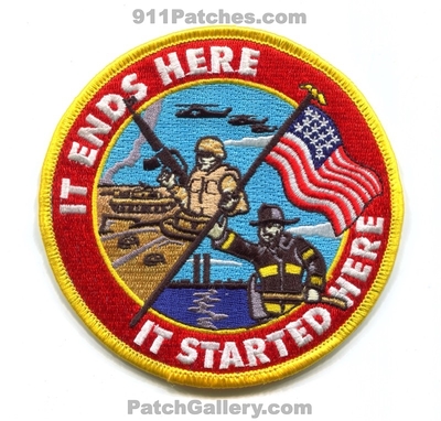 It Started Here It Ends Here Fire Department FDNY Military Patch (New York)
Scan By: PatchGallery.com
Keywords: dept.