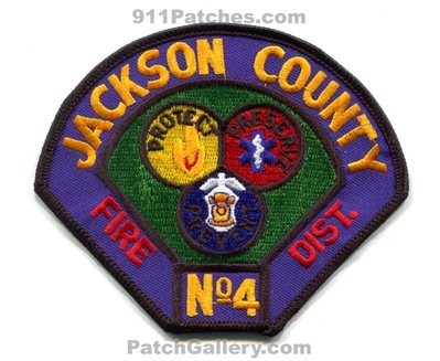 Jackson County Fire District 4 Patch (Oregon)
Scan By: PatchGallery.com
Keywords: co. dist. number no. #4 department dept.