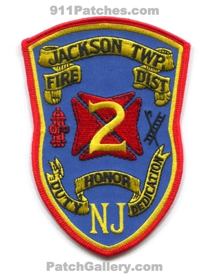 Jackson Township Fire District 2 Patch (New Jersey)
Scan By: PatchGallery.com
Keywords: twp. dist. department dept. duty honor dedication