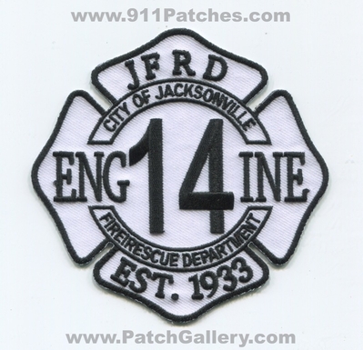 Jacksonville Fire and Rescue Department Engine 14 Patch (Florida)
Scan By: PatchGallery.com
Keywords: City of & Dept. JFRD J.F.R.D. Company Co. Est. 1933