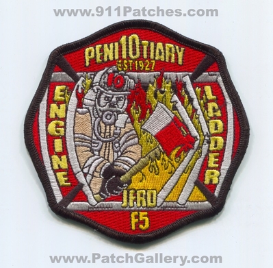 Jacksonville Fire and Rescue Department Station 10 Patch (Florida)
Scan By: PatchGallery.com
Keywords: & Dept. JFRD J.F.R.D. Engine Ladder F5 Company Co. Peni10tiary - Est 1927