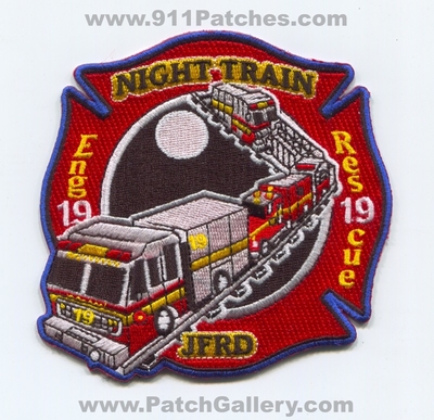 Jacksonville Fire and Rescue Department Station 19 Patch (Florida)
Scan By: PatchGallery.com
Keywords: & dept. jfrd j.f.r.d. company co. engine night train