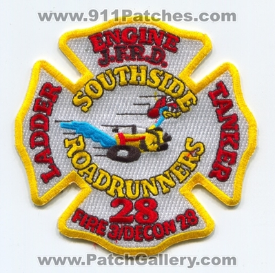 Jacksonville Fire and Rescue Department Station 28 Patch (Florida)
Scan By: PatchGallery.com
Keywords: Dept. JFRD J.F.R.D. Engine Ladder Tanker Fire 3 Decon Company Co. Southside Roadrunners