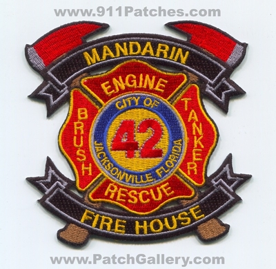 Jacksonville Fire and Rescue Department Station 42 Patch (Florida)
Scan By: PatchGallery.com
Keywords: city of & dept. jfrd j.f.r.d. engine brush tanker company co. mandarin firehouse