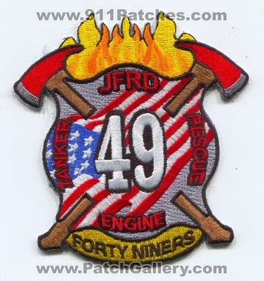 Jacksonville Fire and Rescue Department Station 49 Patch (Florida)
Scan By: PatchGallery.com
Keywords: JFRD J.F.R.D. & Dept. Engine Rescue Tanker Company Co. Forty Niners