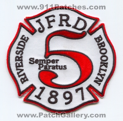 Jacksonville Fire and Rescue Department Station 5 Patch (Florida)
Scan By: PatchGallery.com
Keywords: Dept. JFRD J.F.R.D. Company Co. Riverside Brooklyn 1897 - Semper Paratus