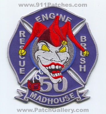 Jacksonville Fire and Rescue Department Station 50 Patch (Florida)
Scan By: PatchGallery.com
Keywords: & jfrd dept. engine brush company co. madhouse joker