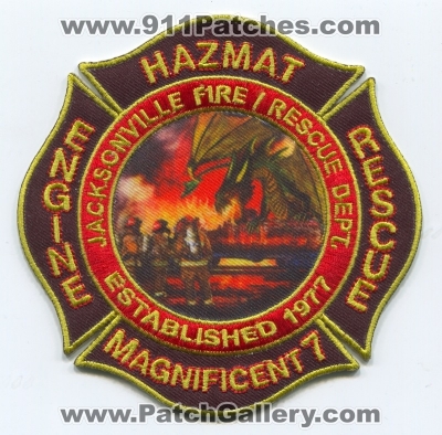 Jacksonville Fire and Rescue Department Station 7 Patch (Florida) (Prototype)
Scan By: PatchGallery.com
[b]Patch Made By: 911Patches.com[/b]
Keywords: jfrd & dept. company co. engine hazmat haz-mat magnificent
