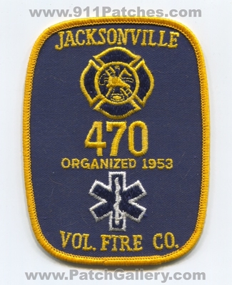 Jacksonville Volunteer Fire Company 470 Patch (Maryland)
Scan By: PatchGallery.com
Keywords: vol. co. number no. #470 department dept. organized 1953