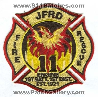 Jacksonville Fire and Rescue Department Engine 11 (Florida)
Scan By: PatchGallery.com
Keywords: jfrd & dept. company station 1st battalion batt. district dist.
