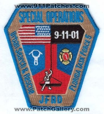 Jacksonville Fire and Rescue Department Special Operations (Florida)
Scan By: PatchGallery.com
Keywords: jfrd & dept. company urban search rescue usar us&r task force 5 five 9-11-01