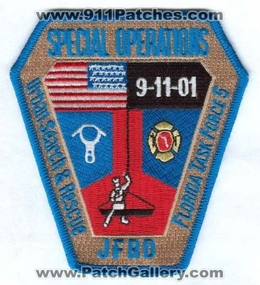 Jacksonville Fire and Rescue Department Special Operations (Florida)
Scan By: PatchGallery.com
Keywords: jfrd & dept. company urban search rescue usar us&r task force 5 five 9-11-01