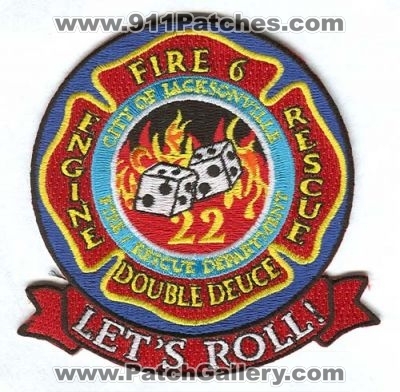 Jacksonville Fire and Rescue Department Station 22 (Florida)
Scan By: PatchGallery.com
Keywords: jfrd & dept. company city of engine rescue fire 6 double deuce let's lets roll!