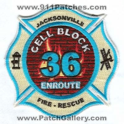 Jacksonville Fire and Rescue Department Station 36 Patch (Florida)
Scan By: PatchGallery.com
Keywords: jfrd & dept. company co. cell block enroute