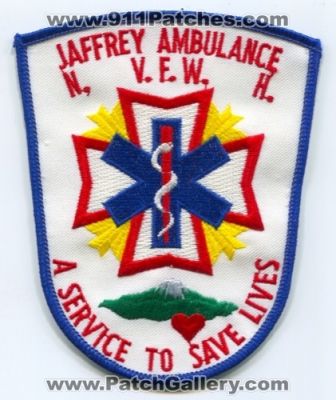 Jaffrey Ambulance Patch (New Hampshire)
Scan By: PatchGallery.com
Keywords: ems v.f.w. vfw a service to save lives