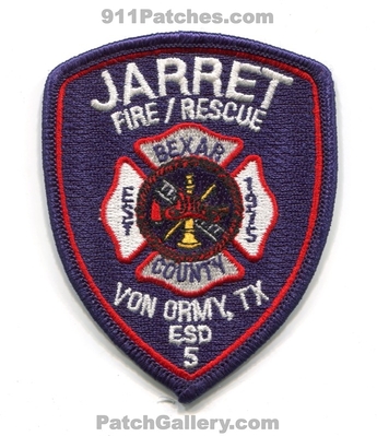 Jarrett Fire Rescue Department Bexar County Emergency Services District ESD 5 Von Ormy Patch (Texas)
Scan By: PatchGallery.com
Keywords: dept. co. number no. #5 est 1975