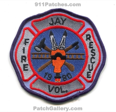 Jay Volunteer Fire Rescue Department Patch (Vermont)
Scan By: PatchGallery.com
Keywords: vol. dept. 1980