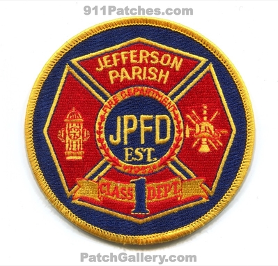 Jefferson Parish Fire Department Patch (Louisiana)
Scan By: PatchGallery.com
Keywords: dept. jpfd class 1 1952