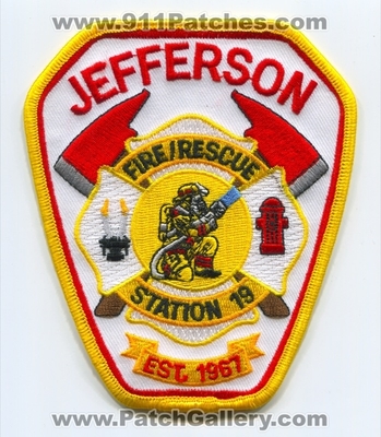 Jefferson Fire Rescue Department Station 19 Patch (Ohio)
Scan By: PatchGallery.com
Keywords: dept. est. 1967