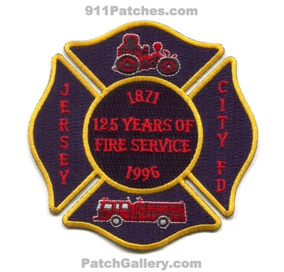 Jersey City Fire Department 125 Years Patch (New Jersey)
Scan By: PatchGallery.com
Keywords: dept. 125 years of service 1871 1996