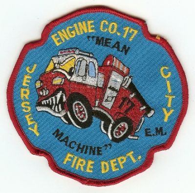 Jersey City Fire Engine Co 17
Thanks to PaulsFirePatches.com for this scan.
Keywords: new jersey company