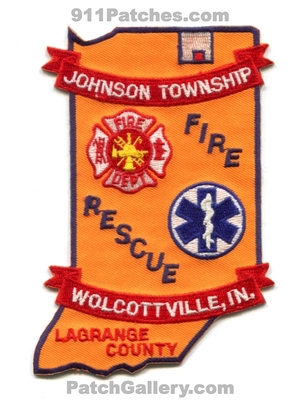 Johnson Township Fire Rescue Department Wolcottville La Grange County Patch (Indiana) (State Shape)
Scan By: PatchGallery.com
Keywords: twp. dept. lagrange co.