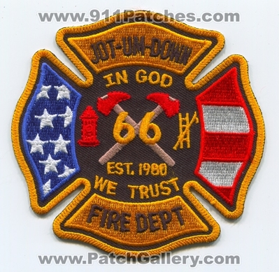Jot-Um-Down Fire Department Patch (North Carolina)
Scan By: PatchGallery.com
Keywords: jot um down dept. in God we trust