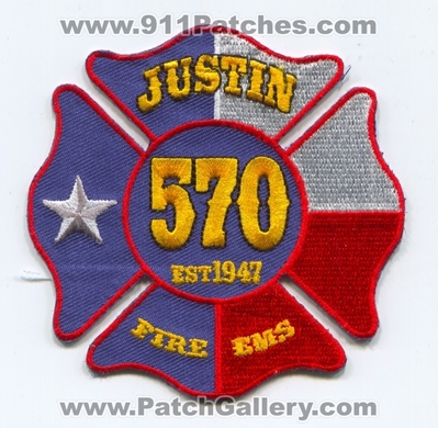Justin Fire EMS Department 570 Patch (Texas)
Scan By: PatchGallery.com
Keywords: dept.