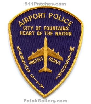 Kansas City Airport Police Department Patch (Missouri)
Scan By: PatchGallery.com
Keywords: dept. city of fountains heart the nation protect serve
