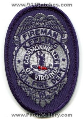Keeling Volunteer Fire Department Fireman (Virginia)
Scan By: PatchGallery.com
Keywords: vol. dept. va.