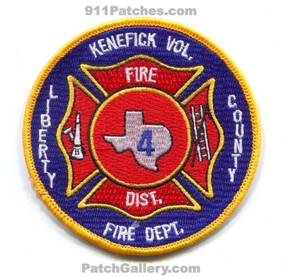 Kenefick Volunteer Fire Department District 4 Liberty County Patch (Texas)
Scan By: PatchGallery.com
Keywords: vol. dept. dist. number no. #4 co.