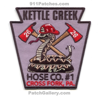 Kettle Creek Hose Company Number 1 Fire Department Clinton County Station 26 Cross Fork Patch (Pennsylvania)
Scan By: PatchGallery.com
Keywords: co. no. #1 dept. pa.