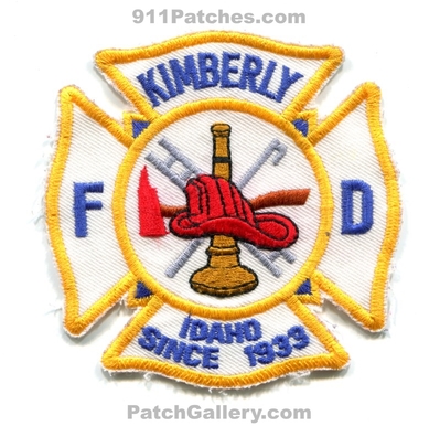 Kimberly Fire Department Patch (Idaho)
Scan By: PatchGallery.com
Keywords: dept. fd since 1933